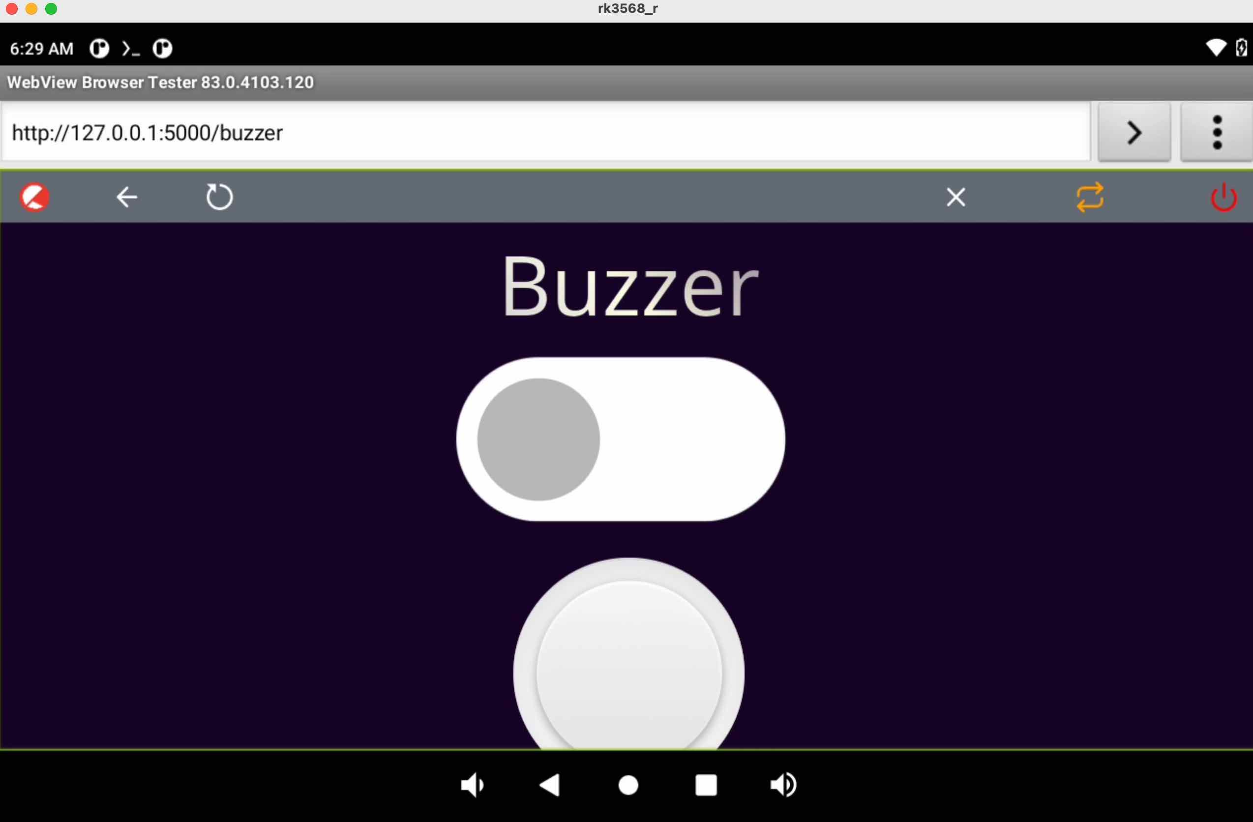 Buzzer Control in Python and Webview