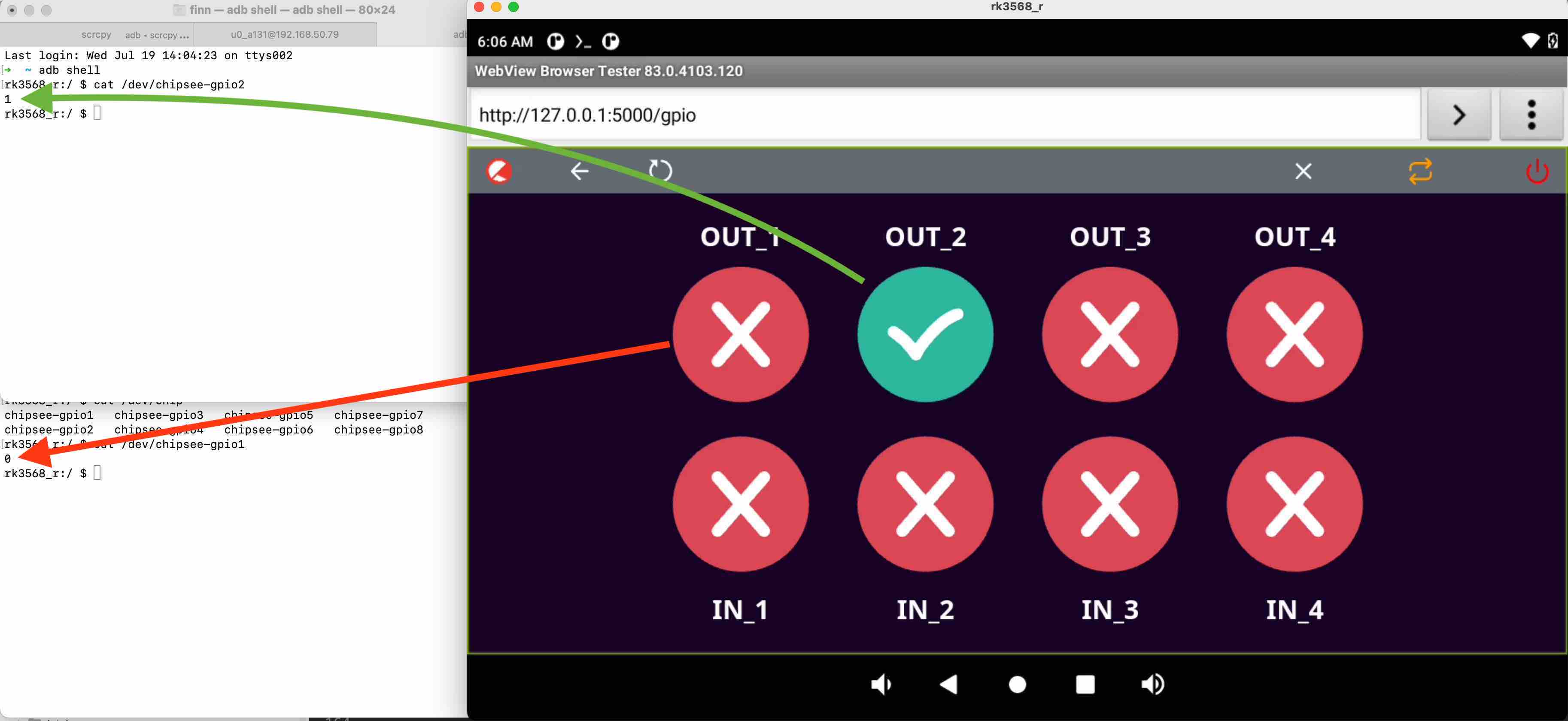 Python Webserver Polling GPIO