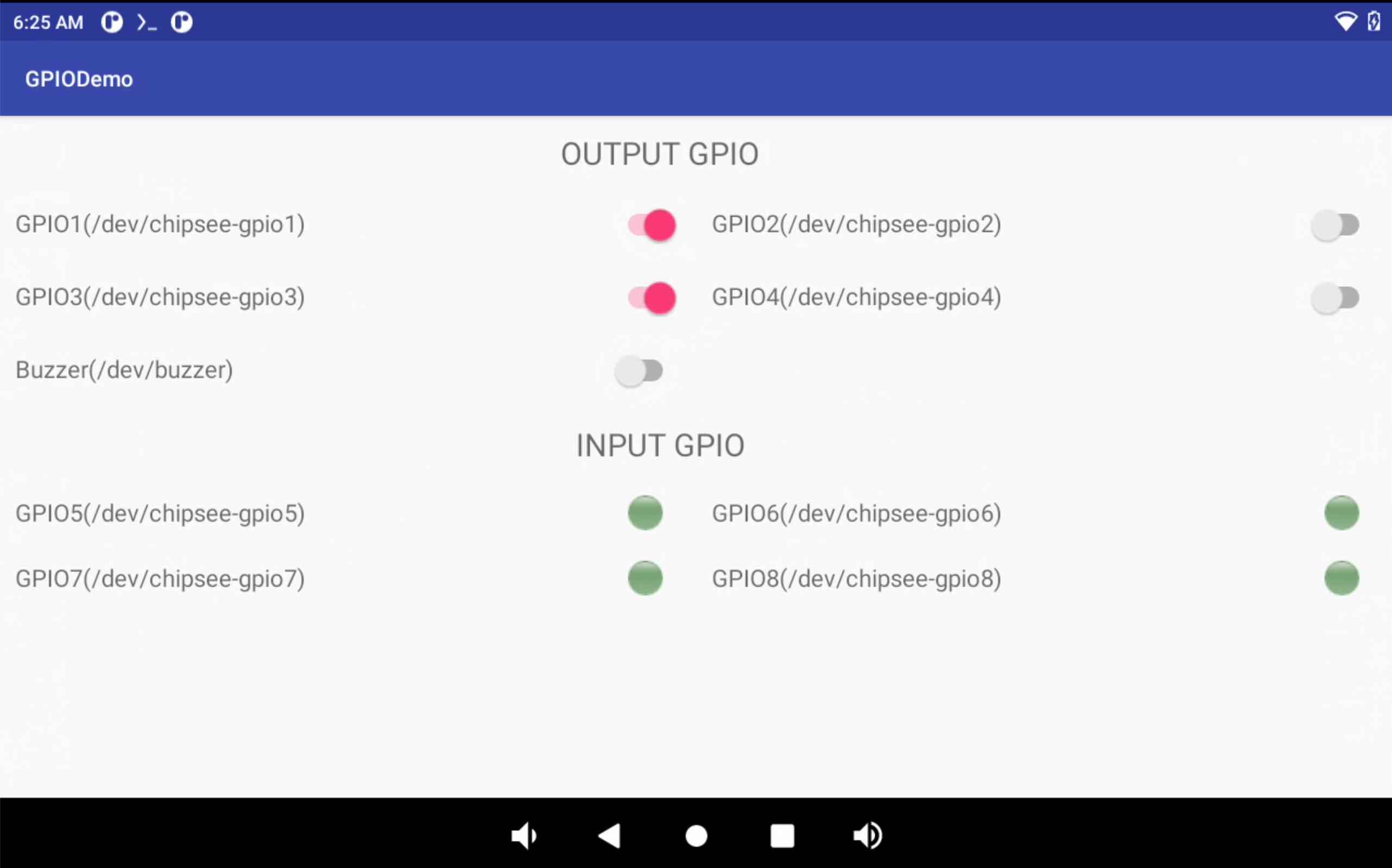 GPIO Test App