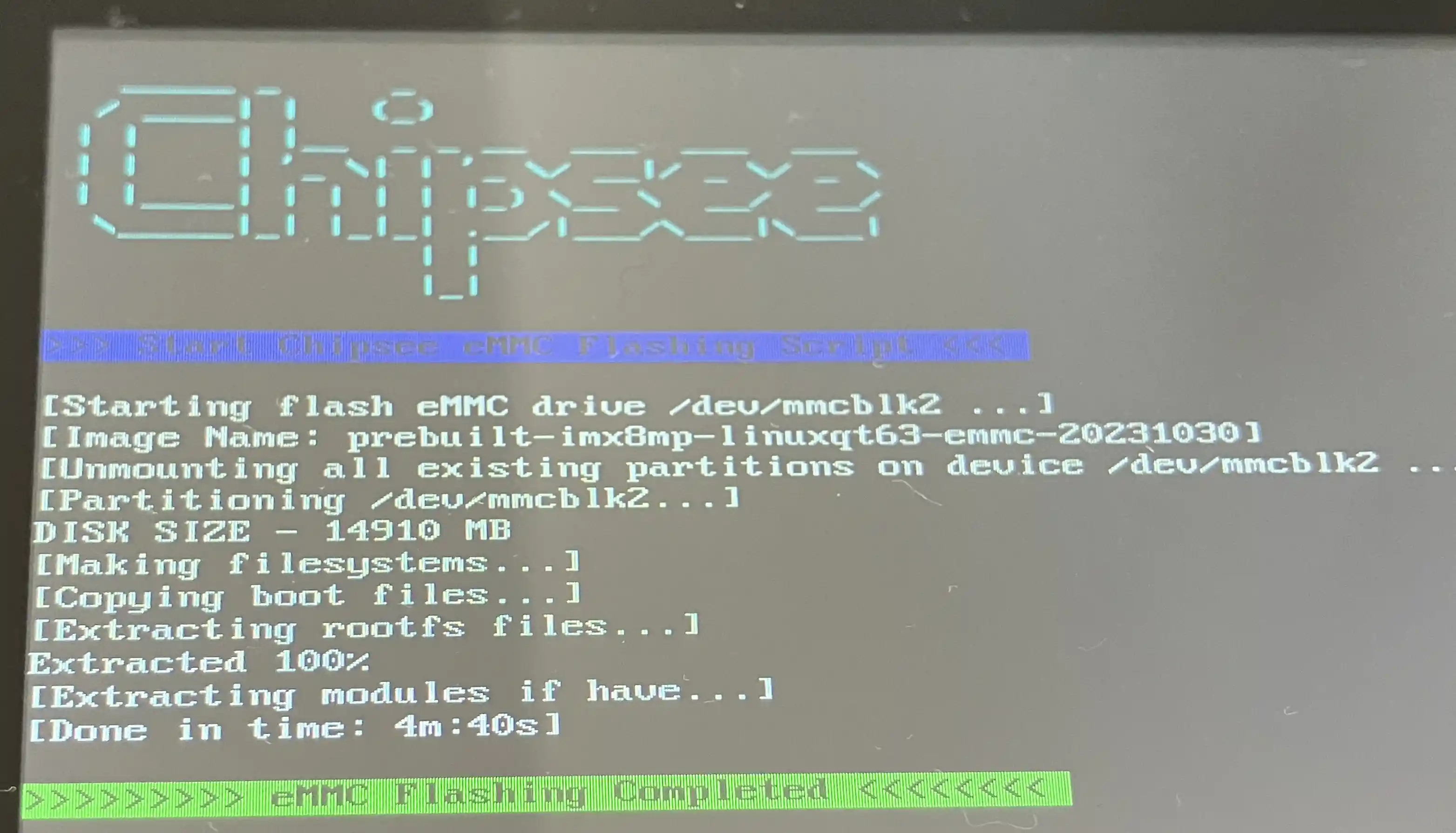 Successfully Flashed OS to eMMC